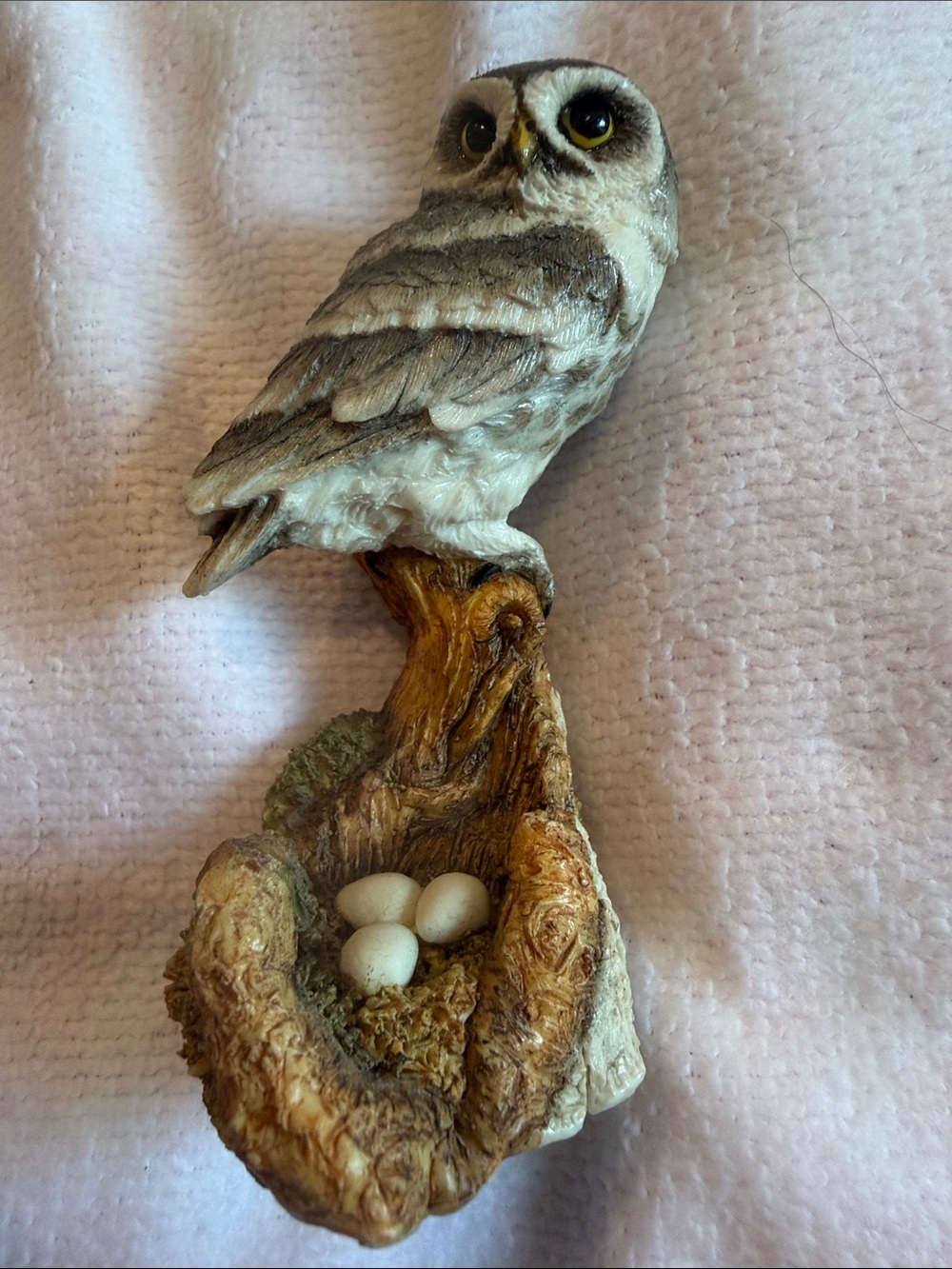 Realistic Owl figure in resin.